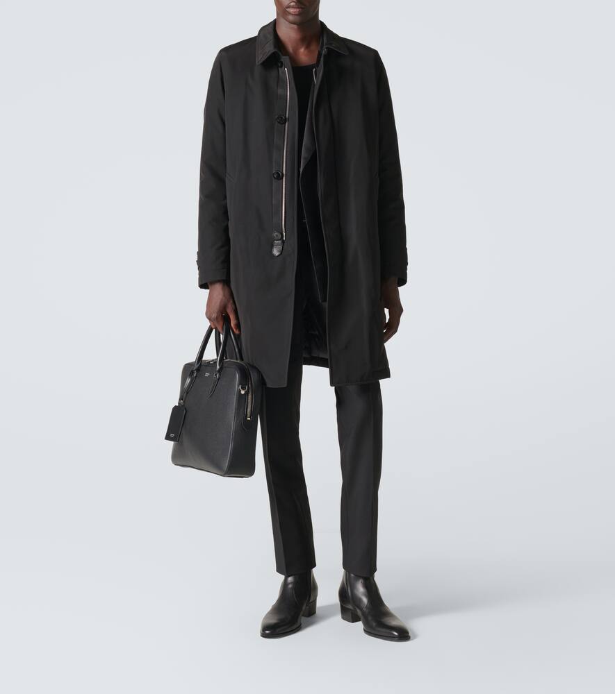 Tom Ford Faille Down Raincoat In Black