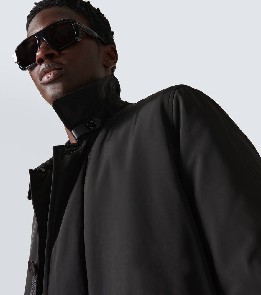 Tom Ford Faille Down Raincoat In Black