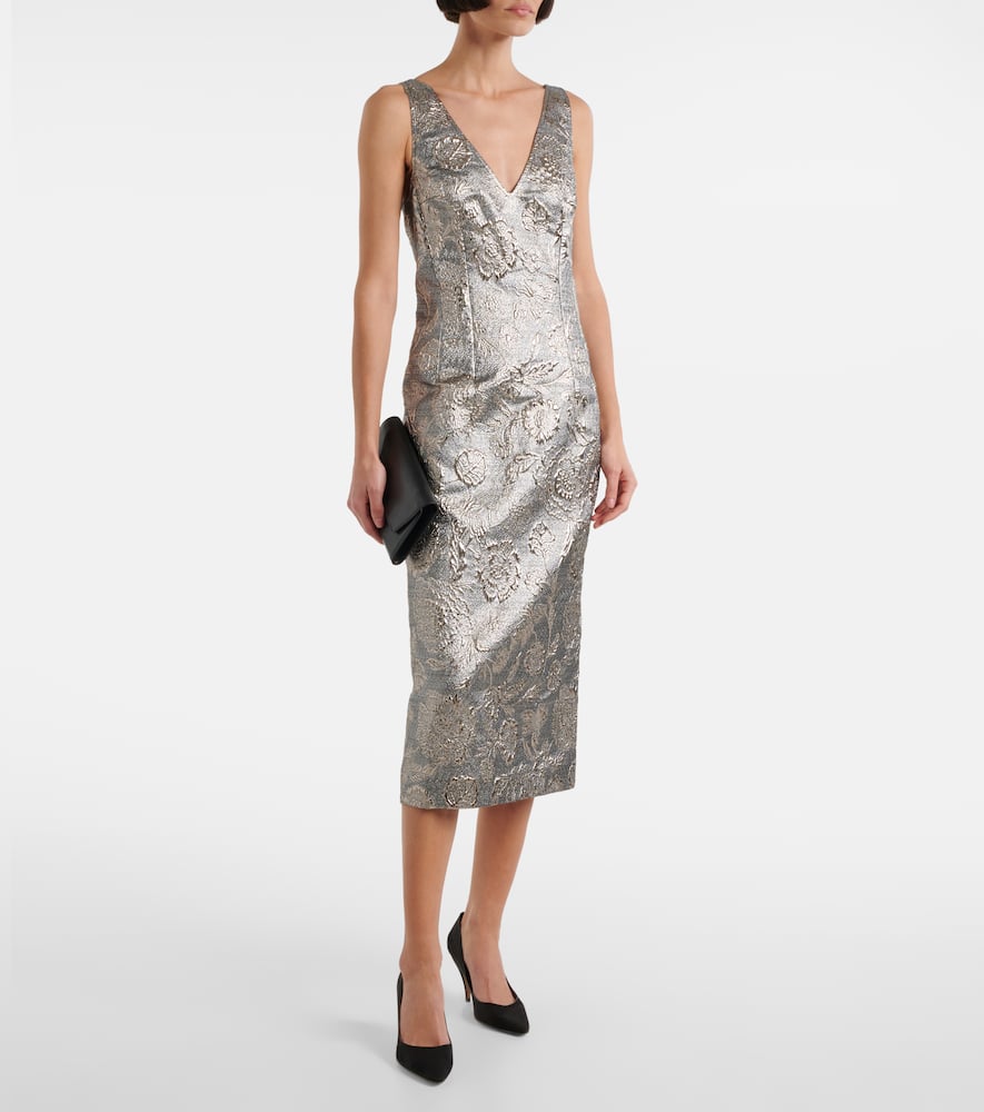 TOTÊME FLORAL BROCADE COCKTAIL DRESS