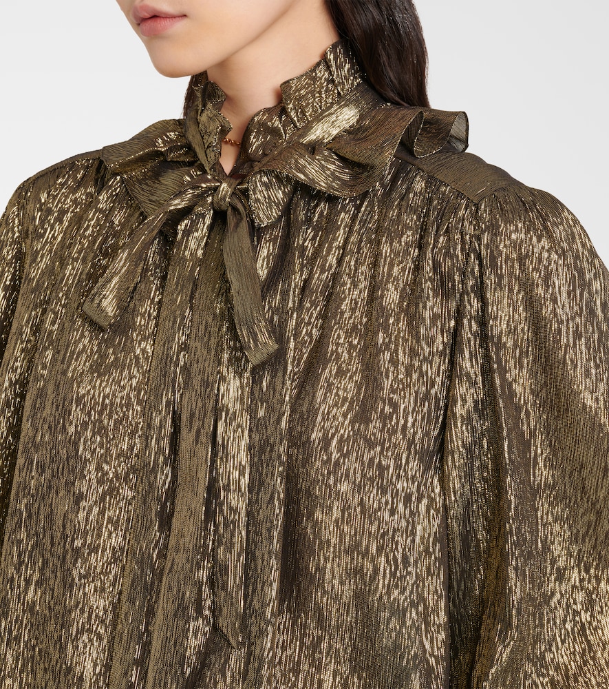 Chloe Chloe Ruffled Lame Silk-blend Blouse 