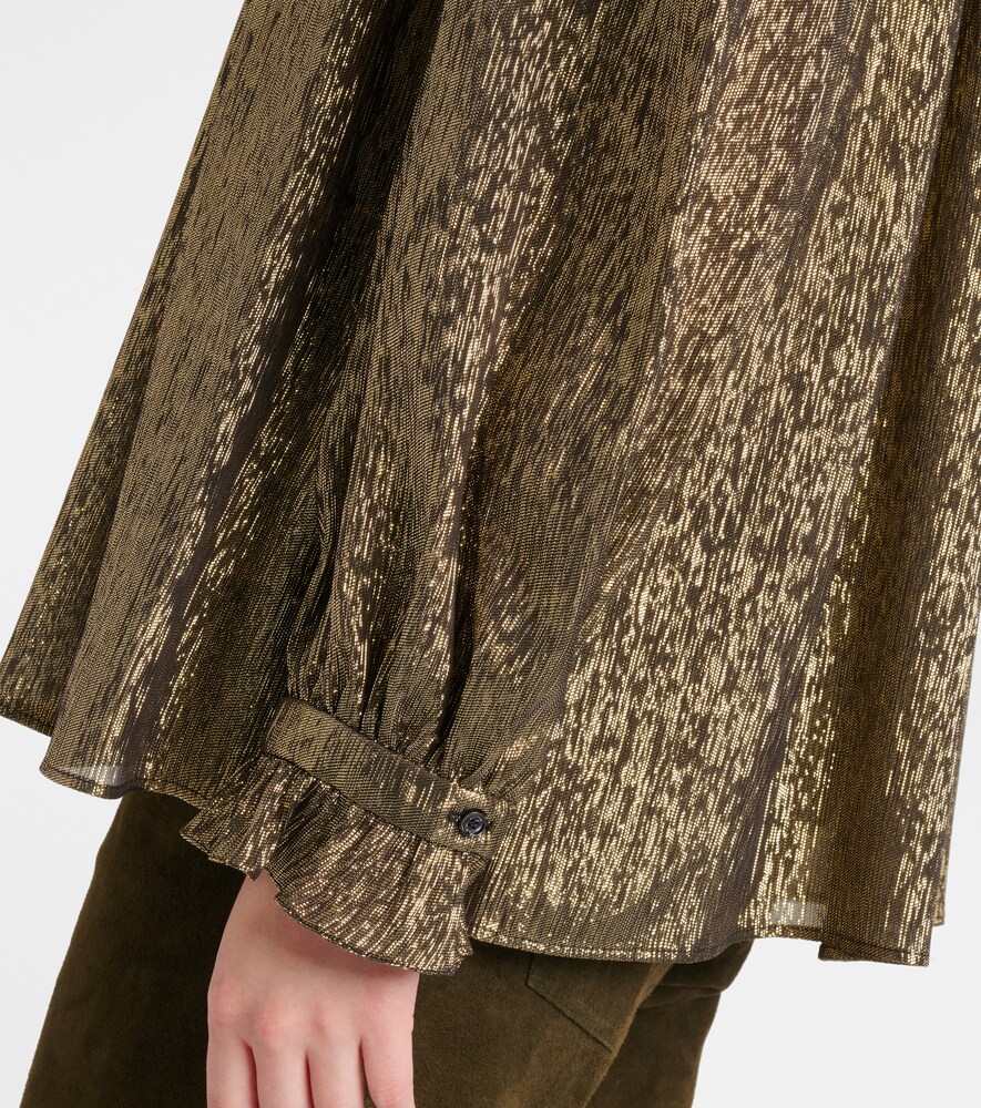  Chloe Chloe Ruffled Lame Silk-blend Blouse 