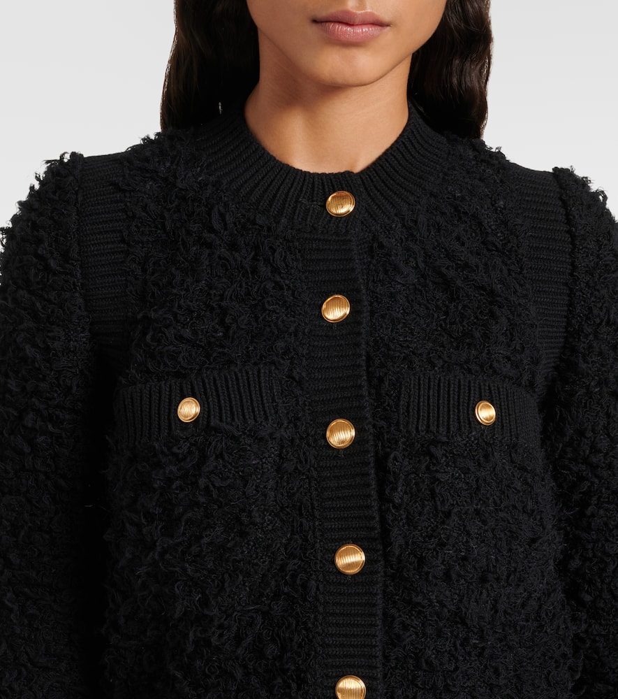 Chloé Boucle-knit Cardigan In Black