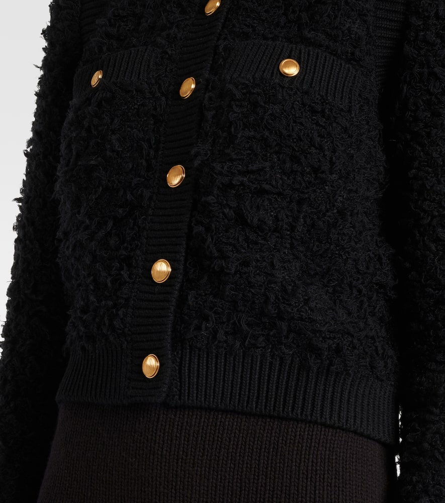 Chloé Boucle-knit Cardigan In Black