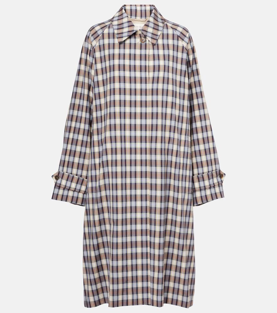 The Row Tavishina checked silk and cotton coat