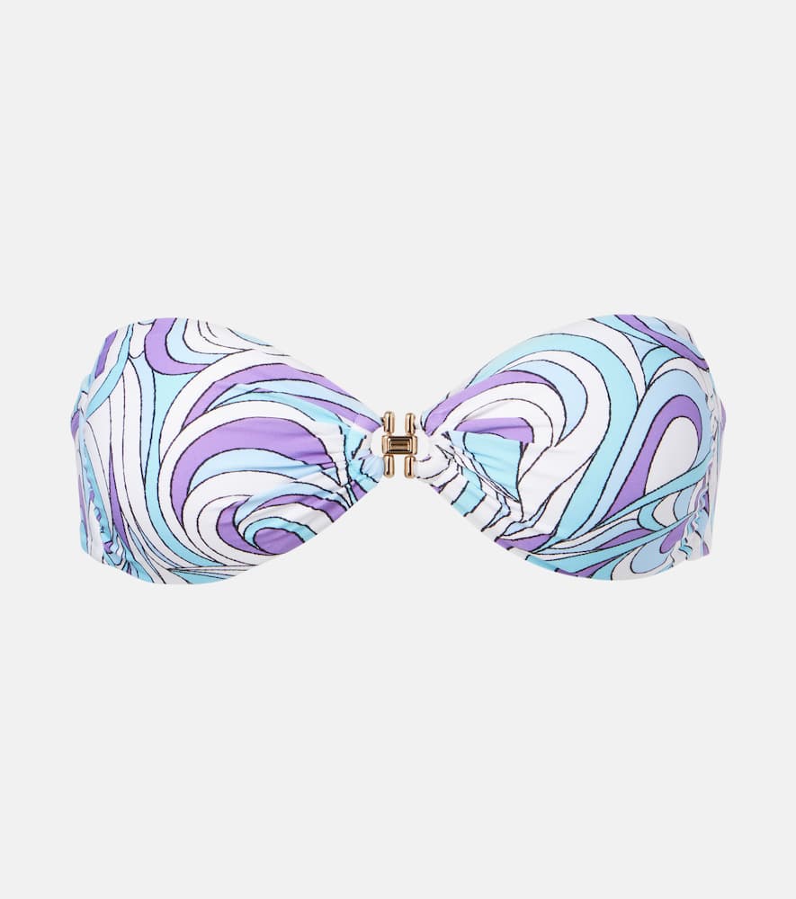 Melissa Odabash Istanbul Printed Bandeau Bikini Top In Blue