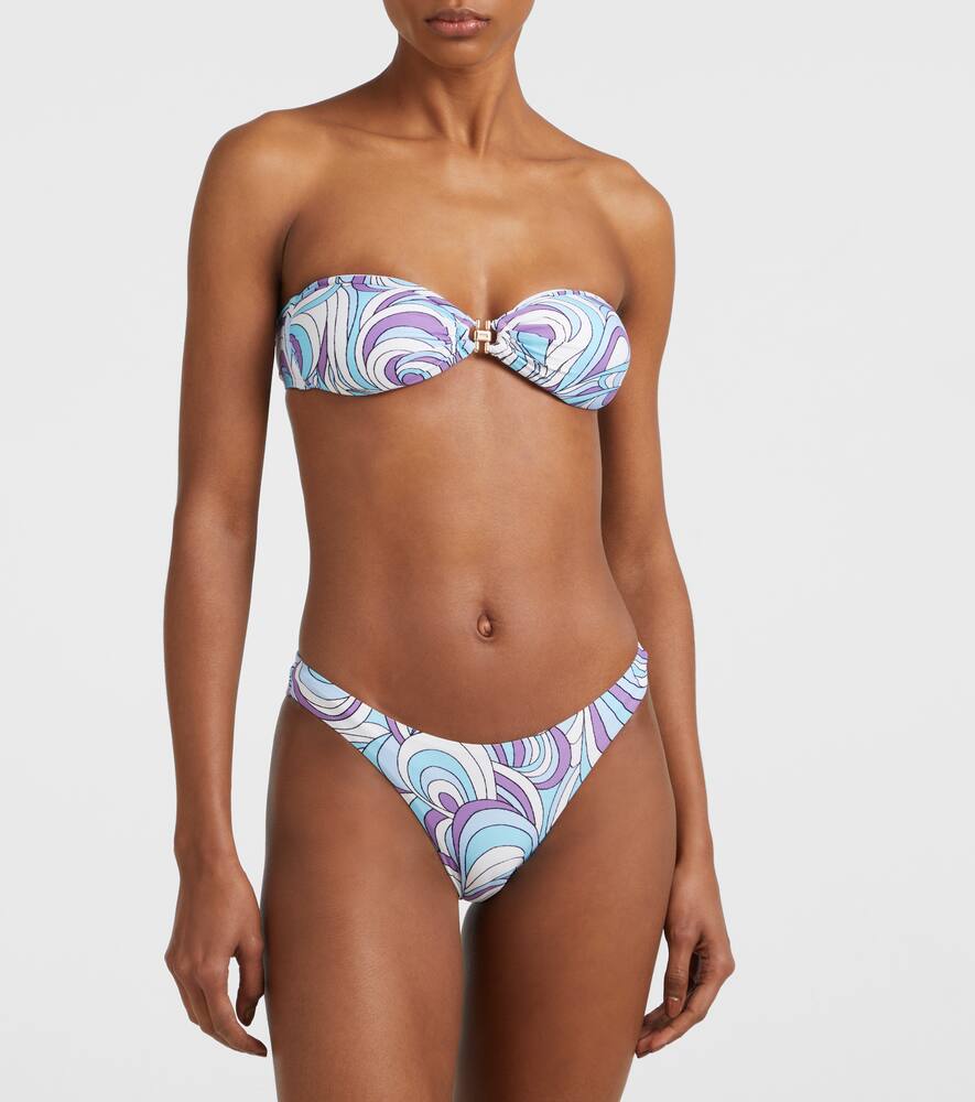 Melissa Odabash Istanbul Printed Bandeau Bikini Top In Blue