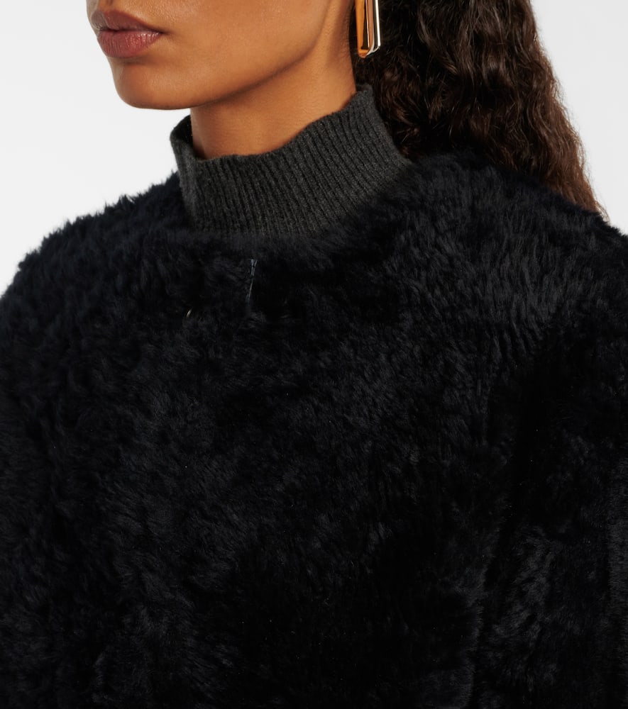 Joseph Tina Belted Shearling Coat In Black