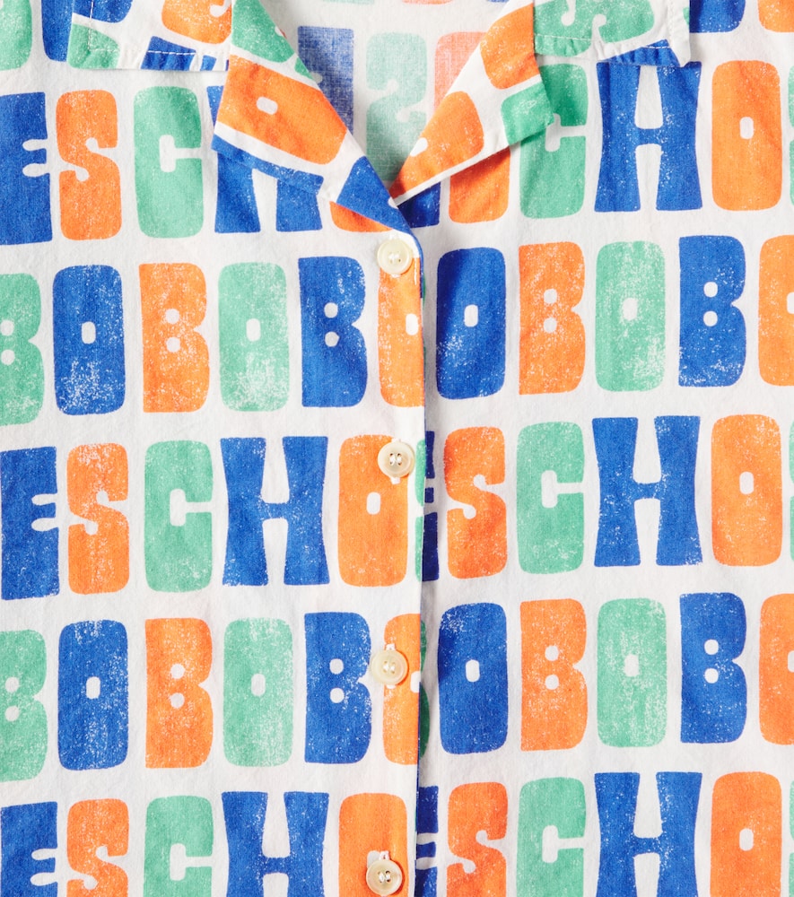 Bobo Choses Logo Printed Cotton Shirt In White