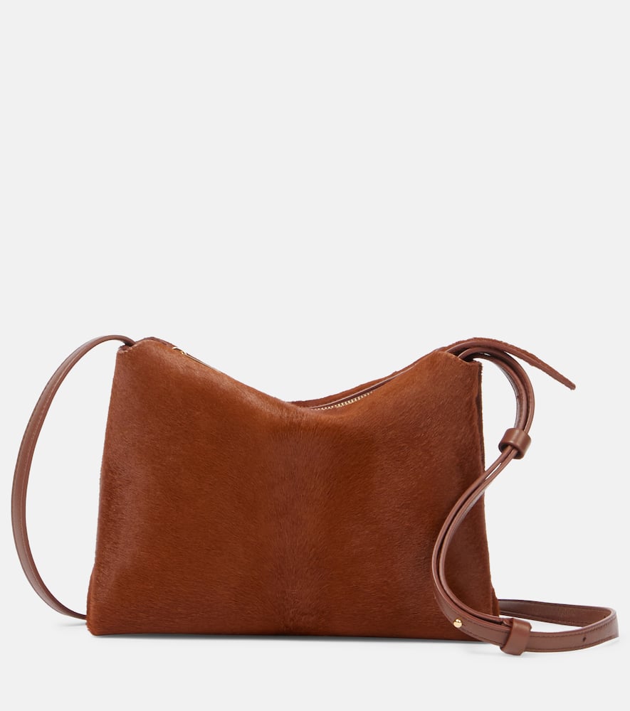 Khaite Lina Medium Calf Hair Crossbody Bag In Brown