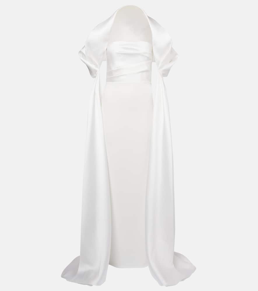 Solace London Vera Satin Bustier Gown In White