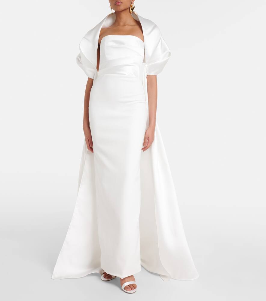Solace London Vera Satin Bustier Gown In White