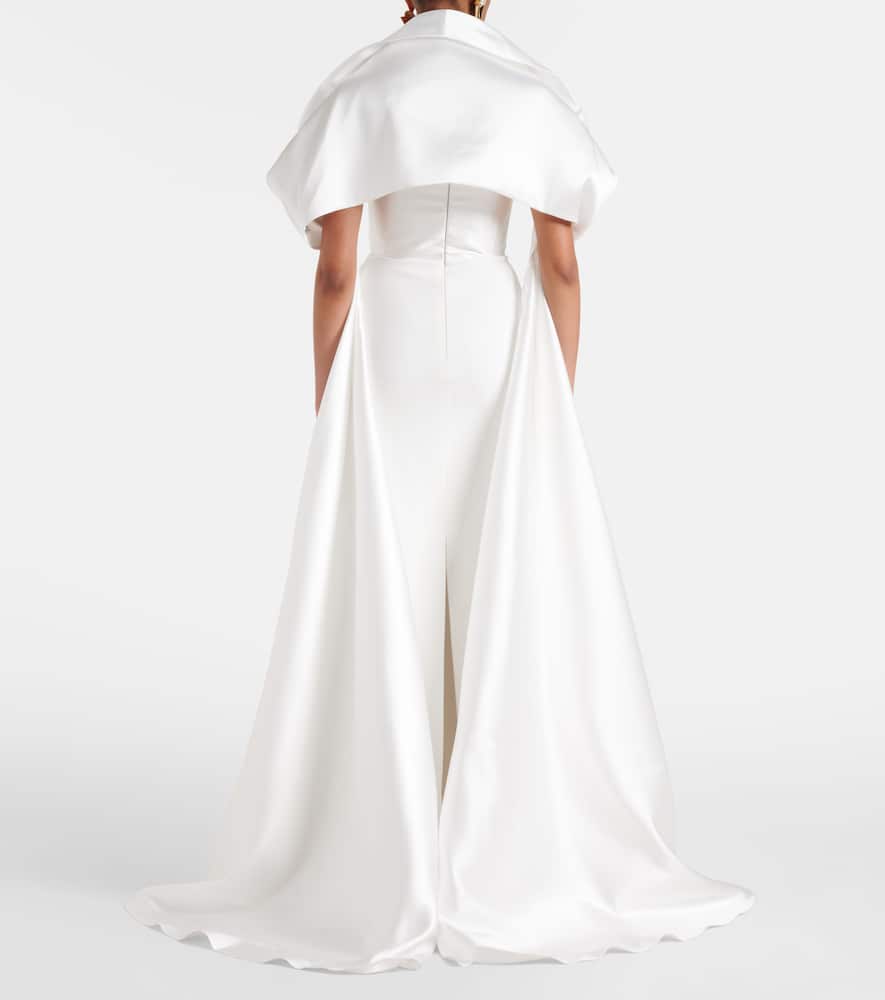 Solace London Vera Satin Bustier Gown In White