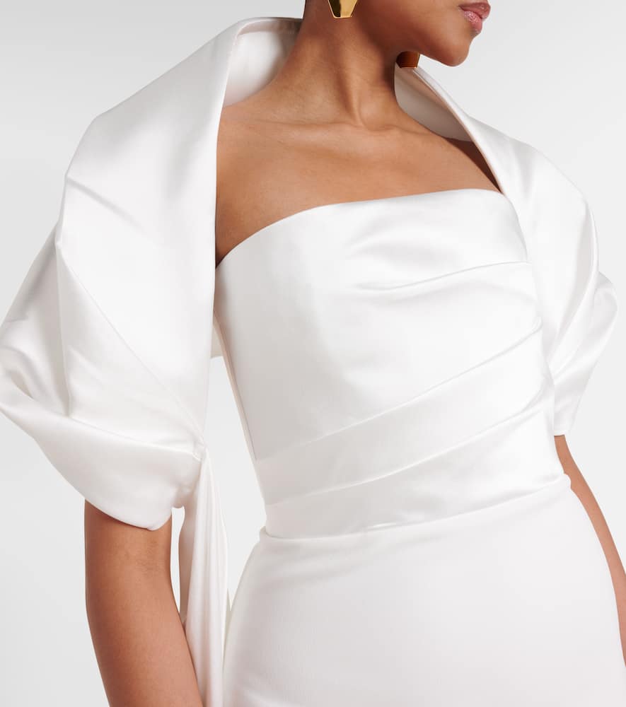 Solace London Vera Satin Bustier Gown In White