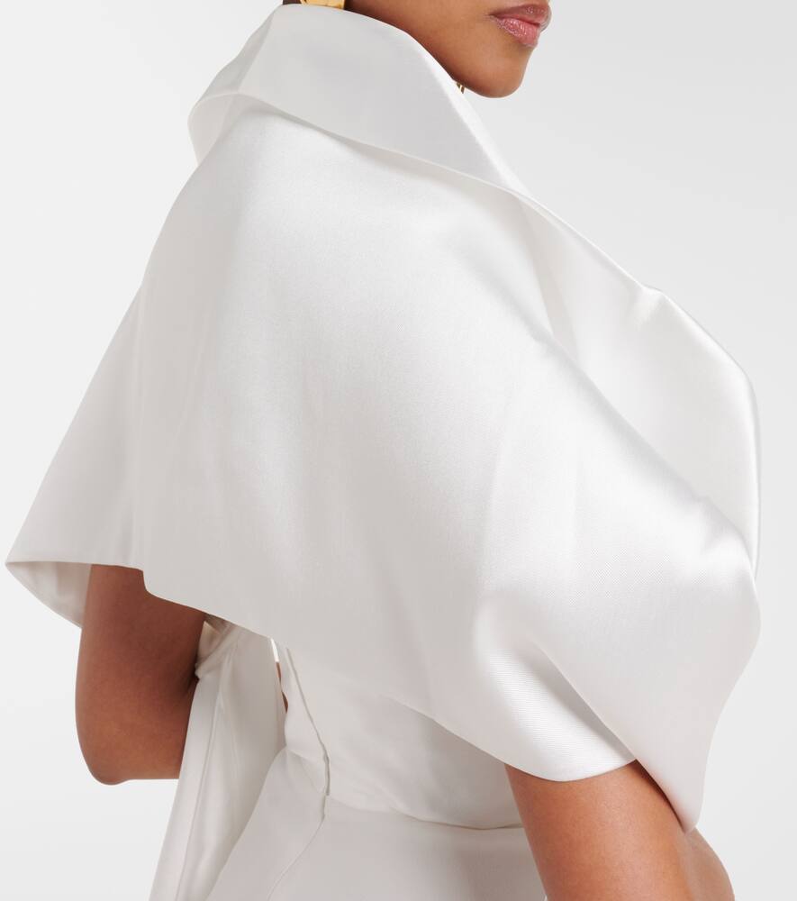 Solace London Vera Satin Bustier Gown In White