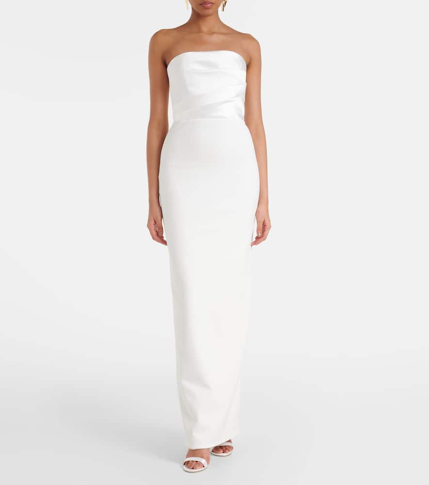 Solace London Vera Satin Bustier Gown In White