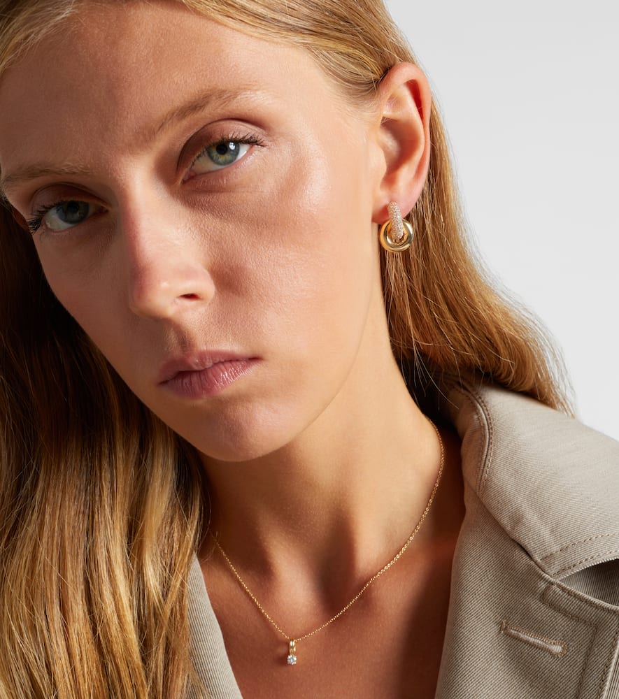 Stone And Strand Buoy 14kt Gold Huggie Earrings With Diamonds In Gold