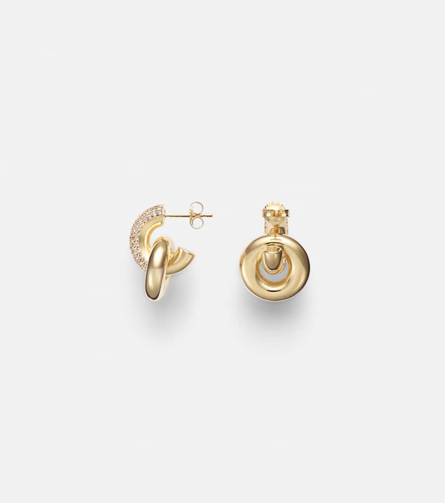 Stone And Strand Buoy 14kt Gold Huggie Earrings With Diamonds In Gold