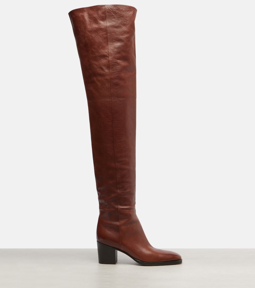 Saint Laurent Saint Laurent Odeon Leather Over-the-knee Boots 