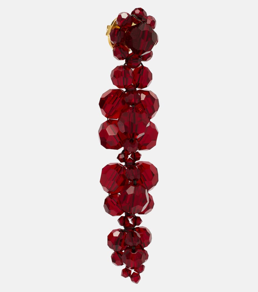 Simone Rocha Drip Crystal-embellished Drop Earrings In Red