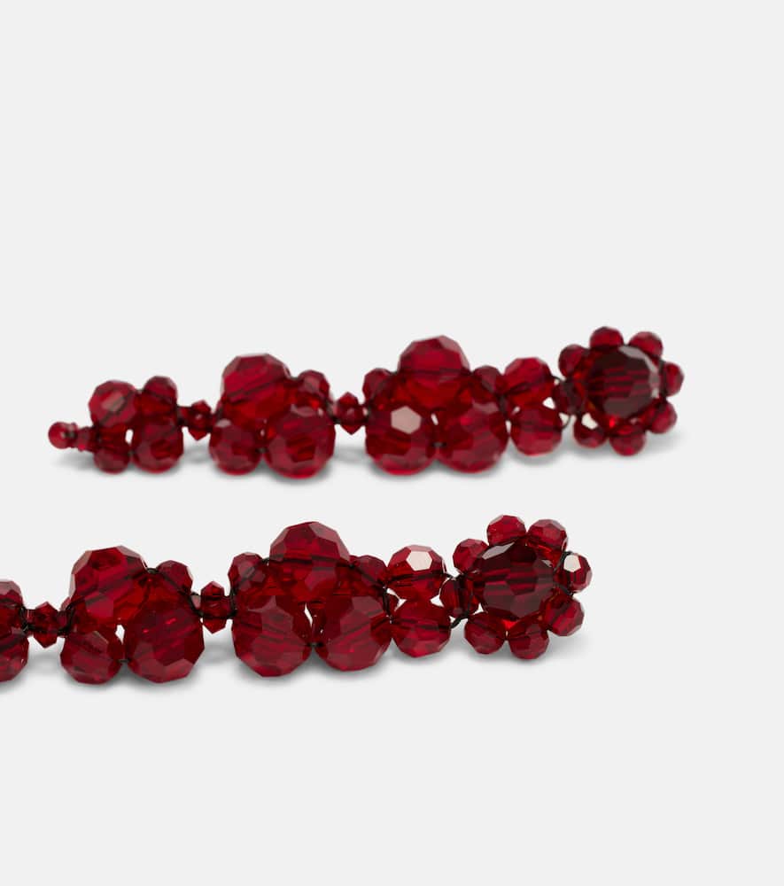 Simone Rocha Drip Crystal-embellished Drop Earrings In Red