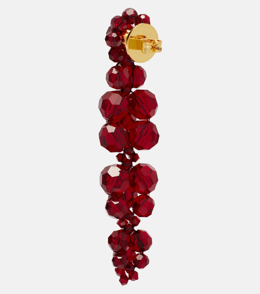 Simone Rocha Drip Crystal-embellished Drop Earrings In Red
