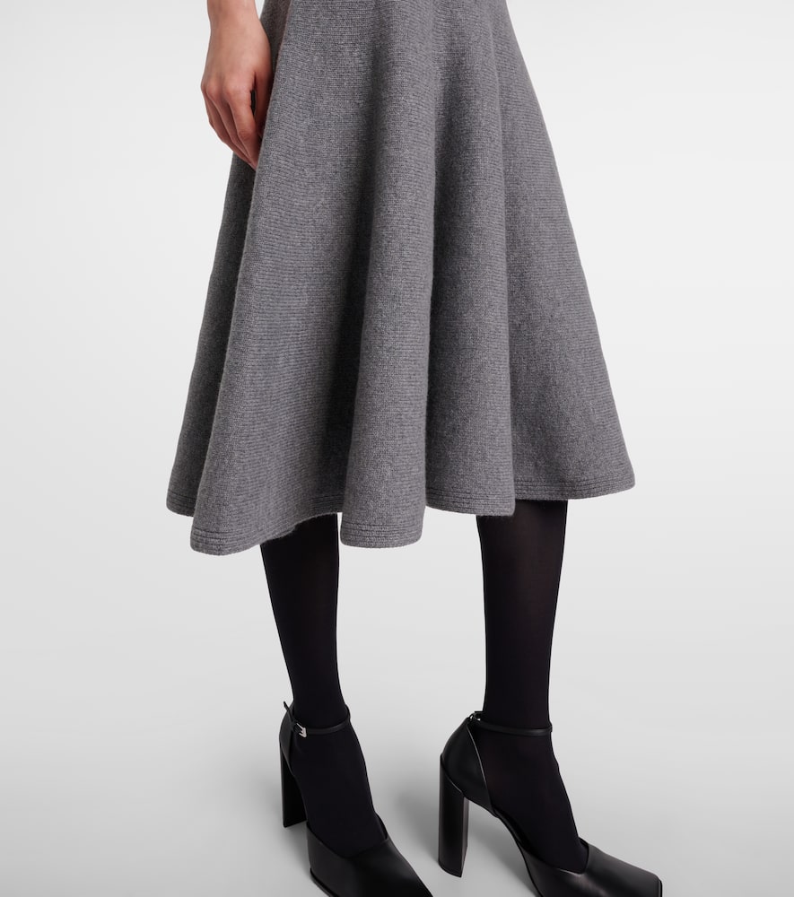 Alaïa Cashmere-blend Midi Skirt In Gray