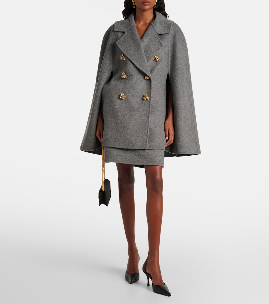 Carolina Herrera Virgin Wool Mini Skirt In Gray