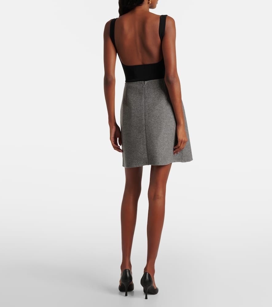 Carolina Herrera Virgin Wool Mini Skirt In Gray