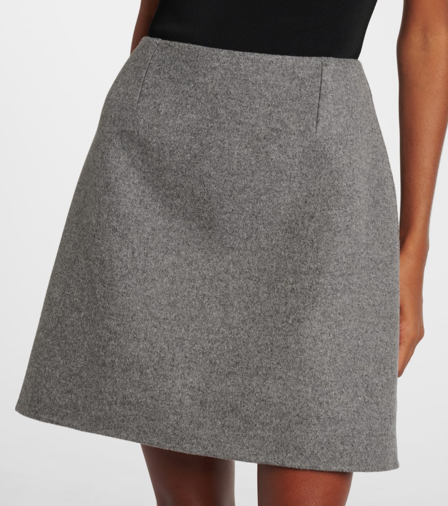 Carolina Herrera Virgin Wool Mini Skirt In Gray