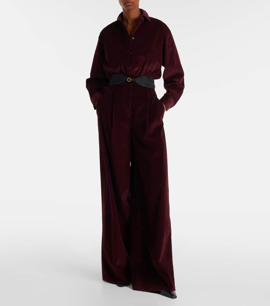 Max Mara Fertile Long-sleeved Bodysuit Shirt In Burgundy