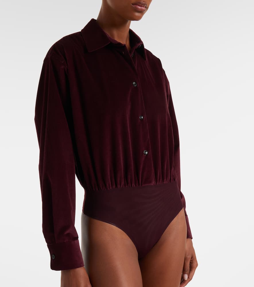 Max Mara Fertile Long-sleeved Bodysuit Shirt In Burgundy