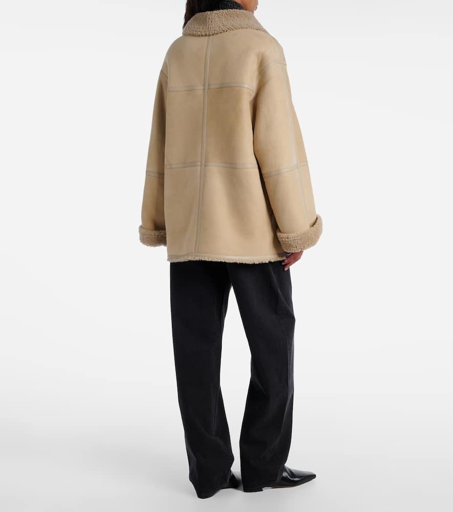 Yves Salomon Reversible Leather And Shearling Jacket In Neutral