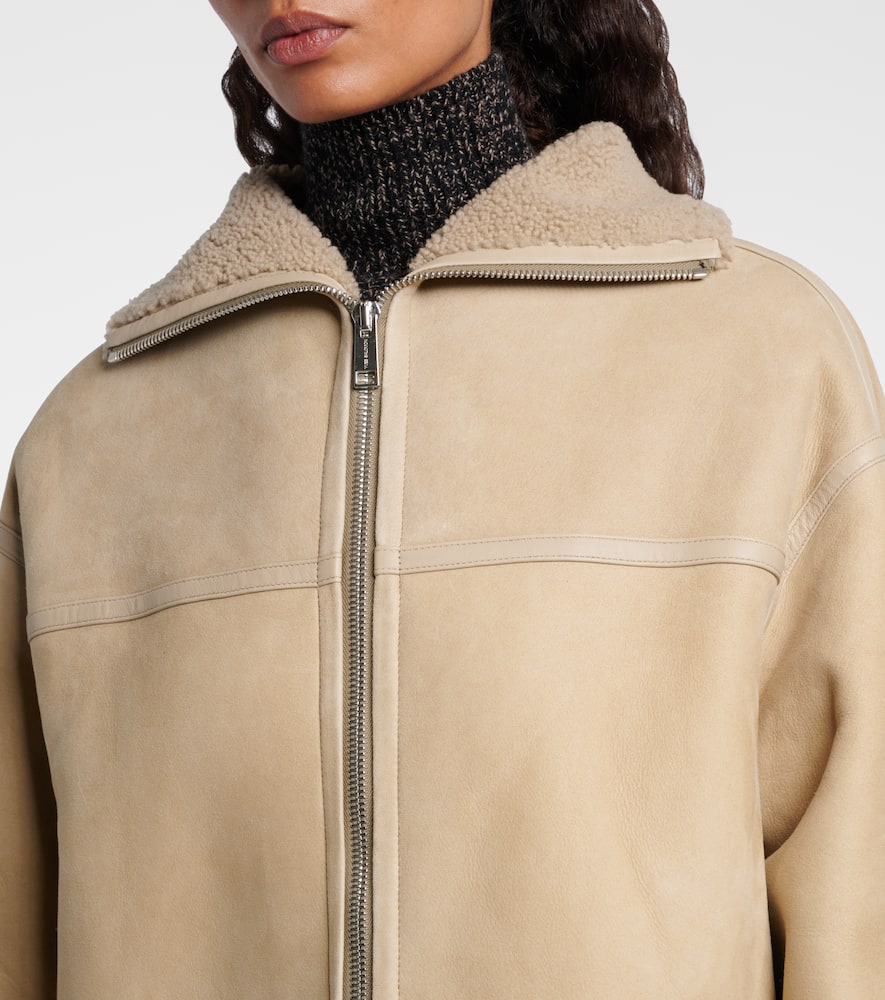 Yves Salomon Reversible Leather And Shearling Jacket In Neutral