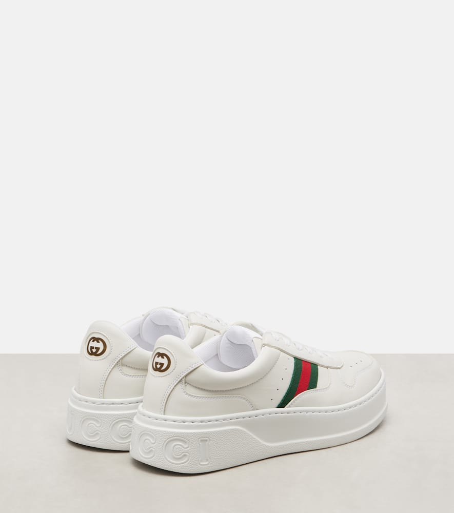 Gucci New Chunky B Leather Sneakers In White