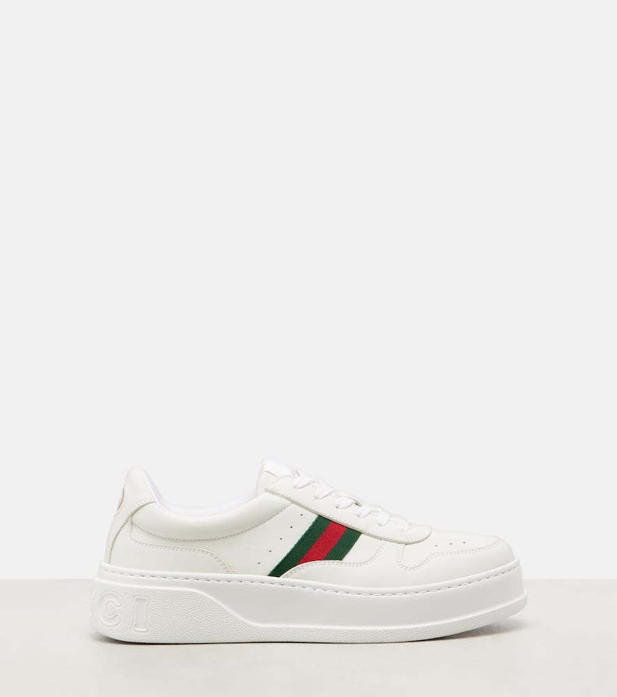Gucci New Chunky B Leather Sneakers In White