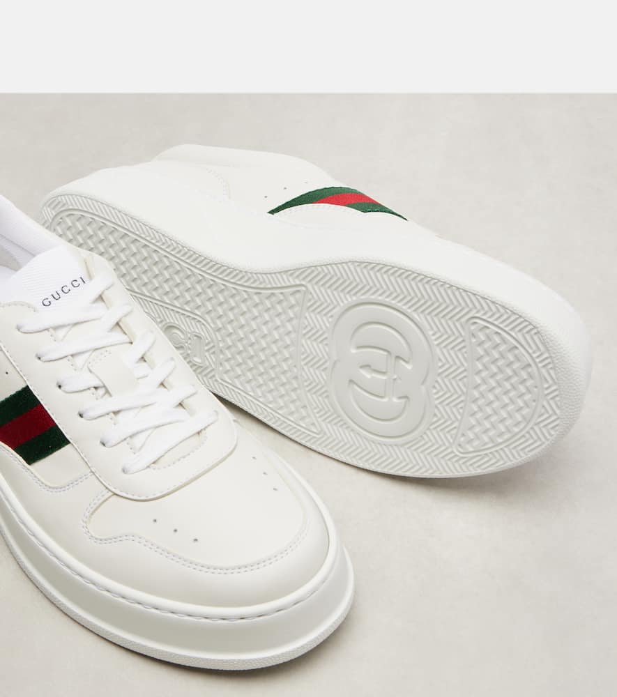 Gucci New Chunky B Leather Sneakers In White