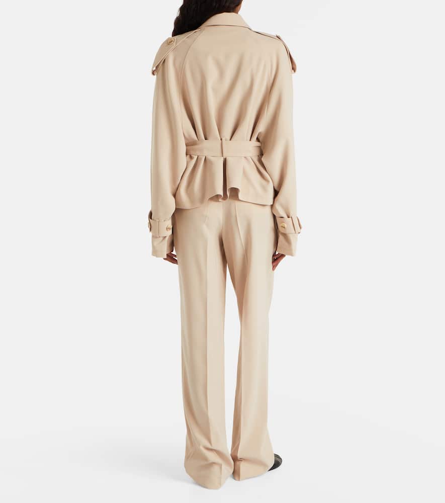 Aya Muse Soli Belted Double-breasted Trench Coat In Neutral