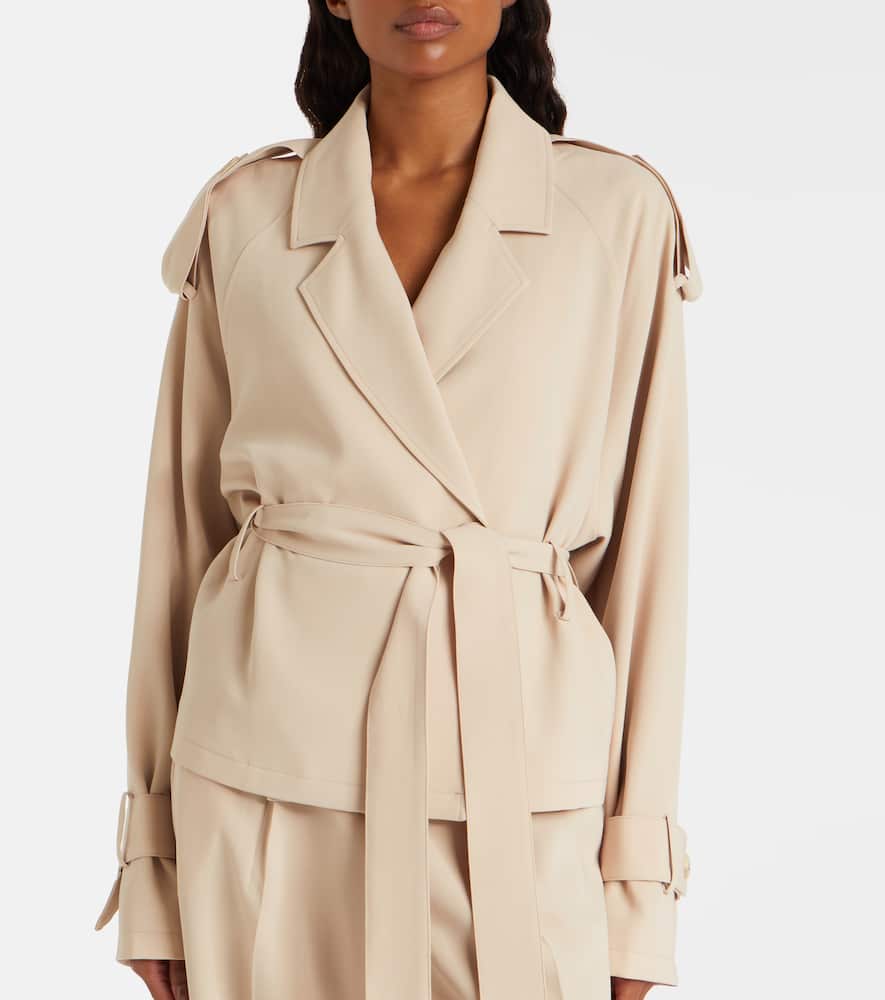Aya Muse Soli Belted Double-breasted Trench Coat In Neutral