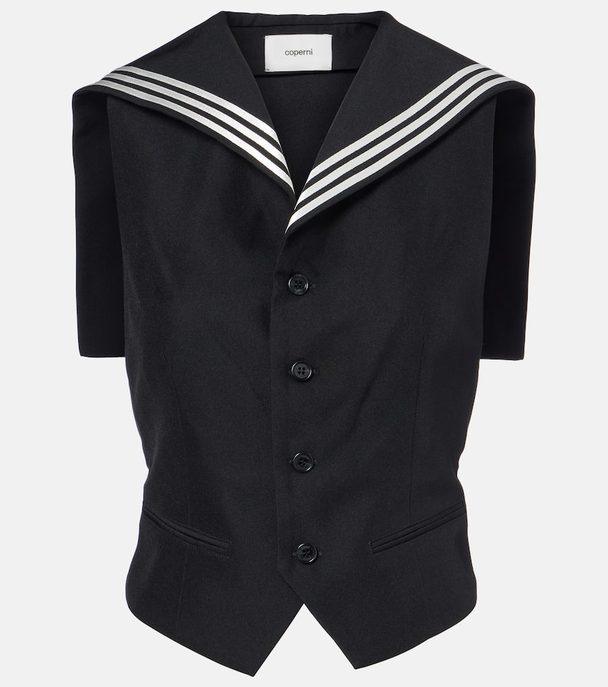 Coperni Striped Vest In Black