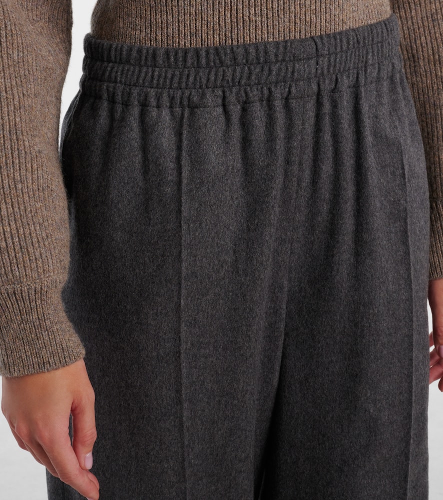 Tod's High-rise Wool And Cashmere Wide-leg Pants In Gray