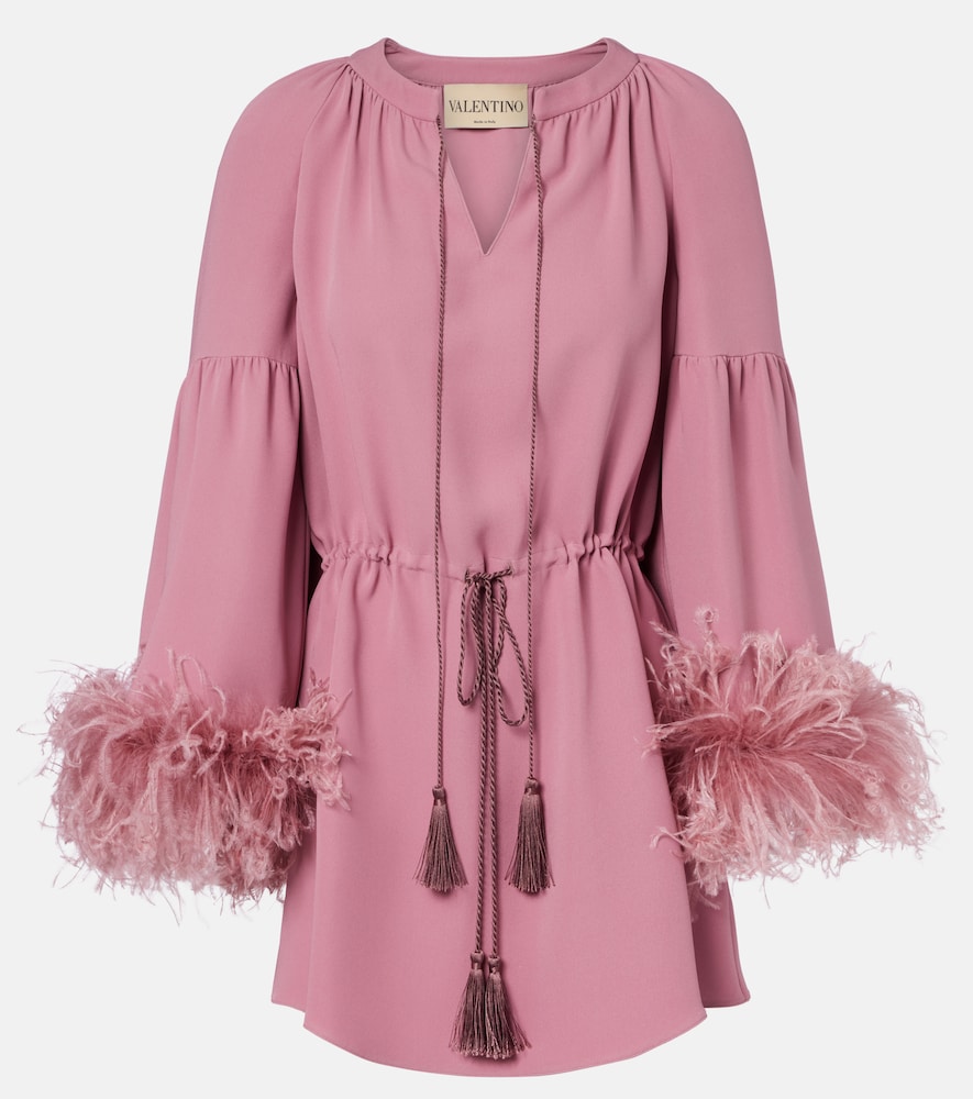 Valentino Cady Couture feather-trimmed tunic