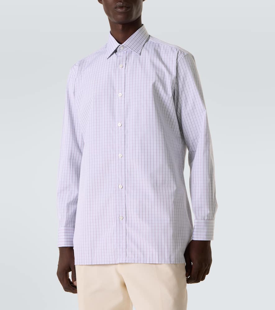 格纹棉质府绸衬衫