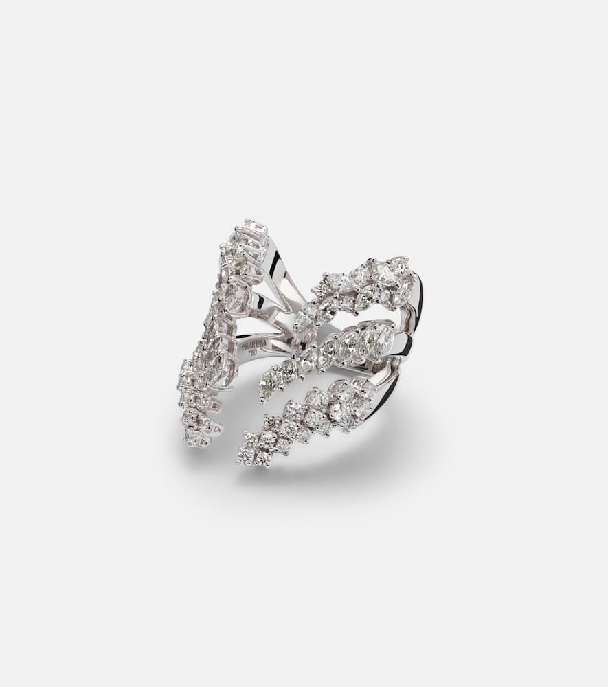 Yeprem Y-not 18kt White Gold Ring With Diamonds In Silver