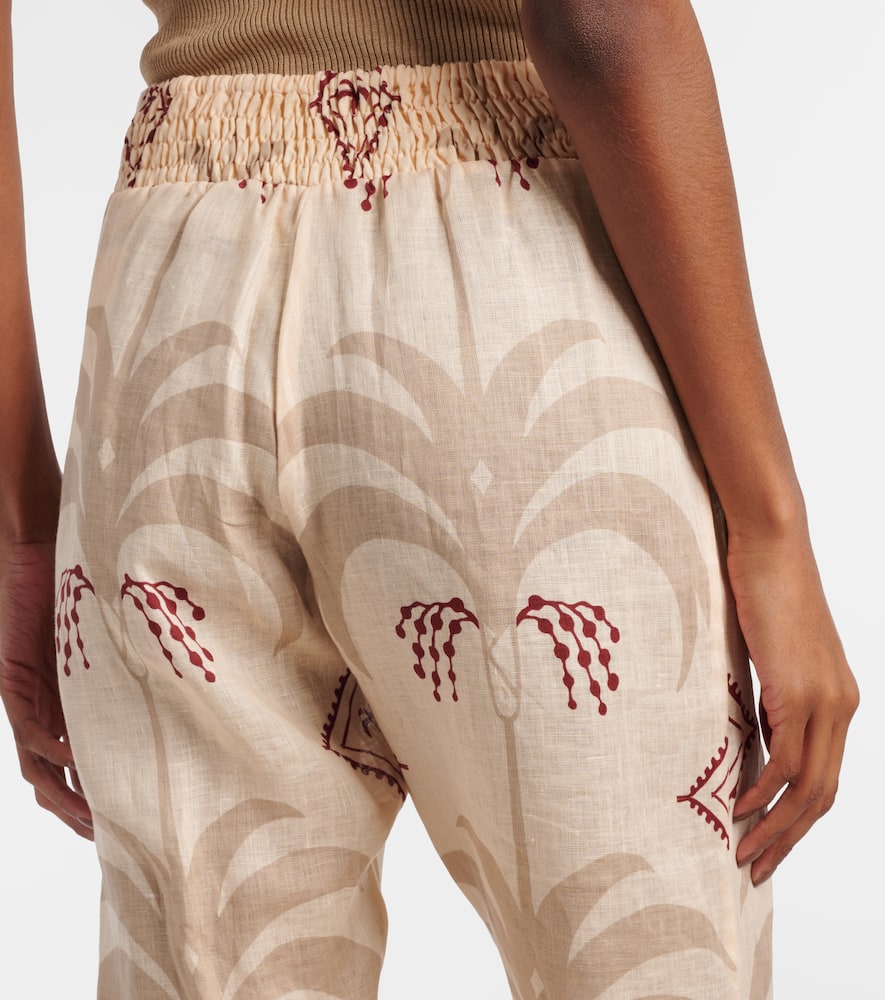 Johanna Ortiz Femininity Dramatic Linen Flared Pants In Neutral