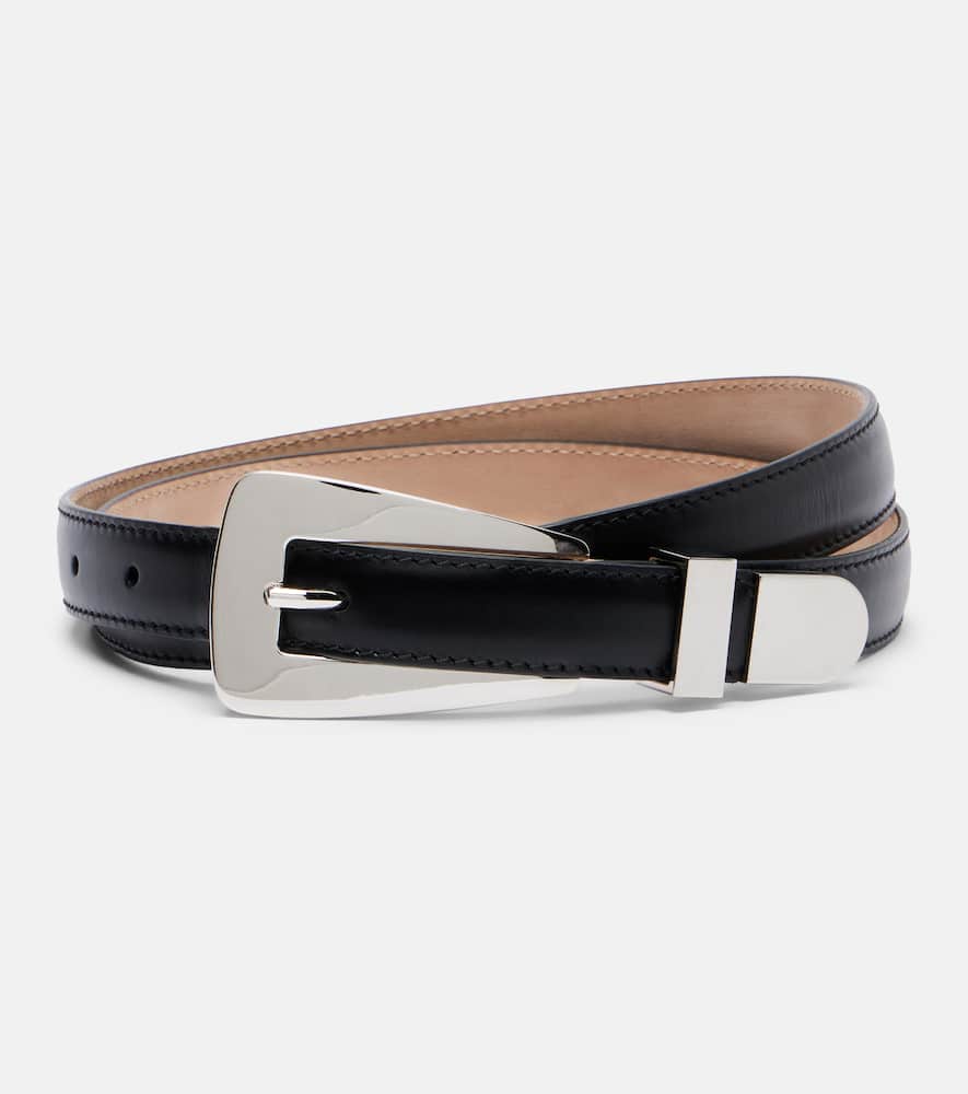 Khaite Lucca Leather Belt In Black