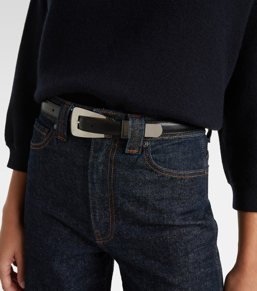 Khaite Lucca Leather Belt In Black