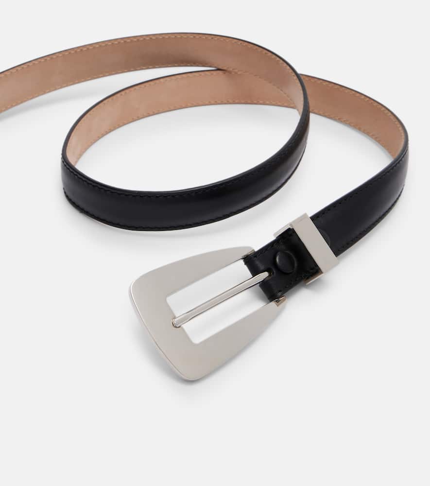 Khaite Lucca Leather Belt In Black