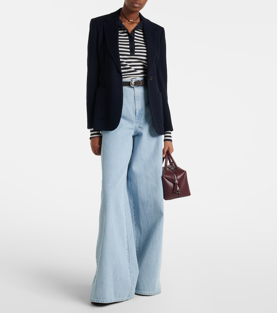 Max Mara Striped cashmere Henley sweater