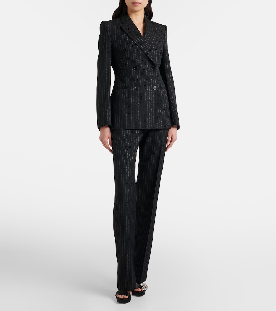 McQueen Pinstripe double-breasted wool blazer
