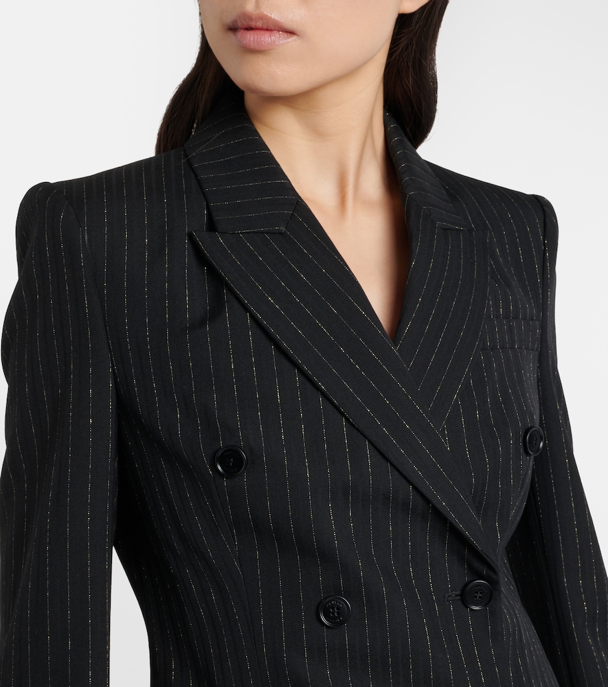  Mcqueen Mcqueen Pinstripe Double-breasted Wool Blazer 